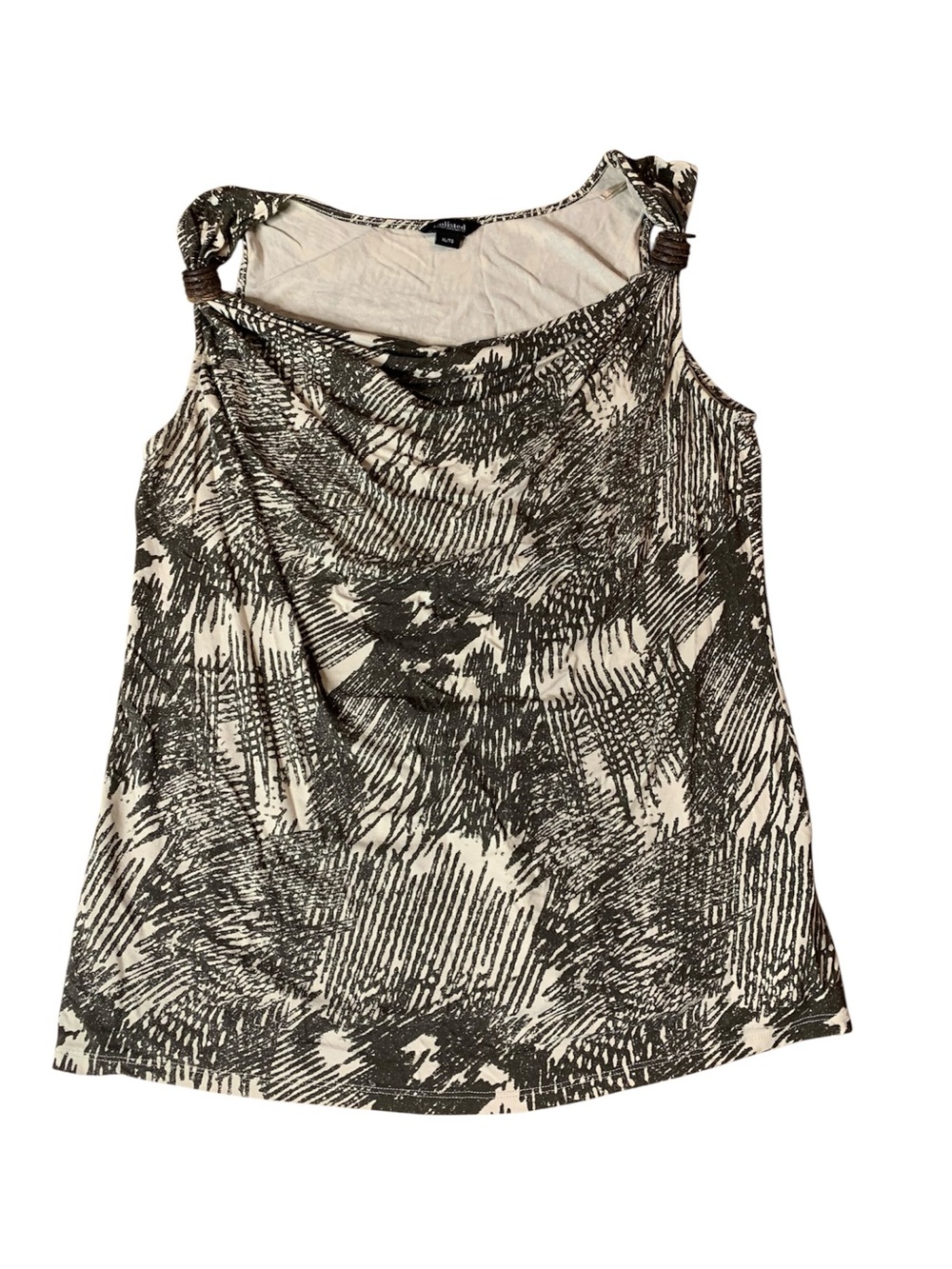 Unlisted a Kenneth Cole Production Abstract Print Cowl Neck Sleeveless Top – XL